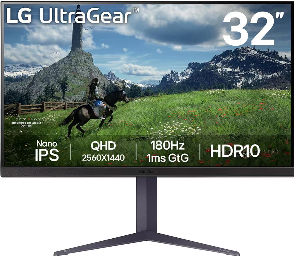 Монитор LG 31.5" 32GS85Q-B IPS 2K чер HDMI DP USB HAS 180Hz 350cd Ex