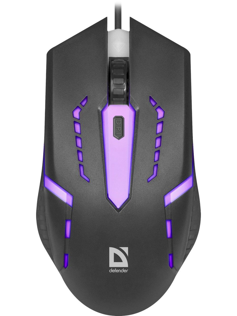 Мышь проводная Defender Flash MB-600L черный, 1200 dpi, USB, кнопки - 4