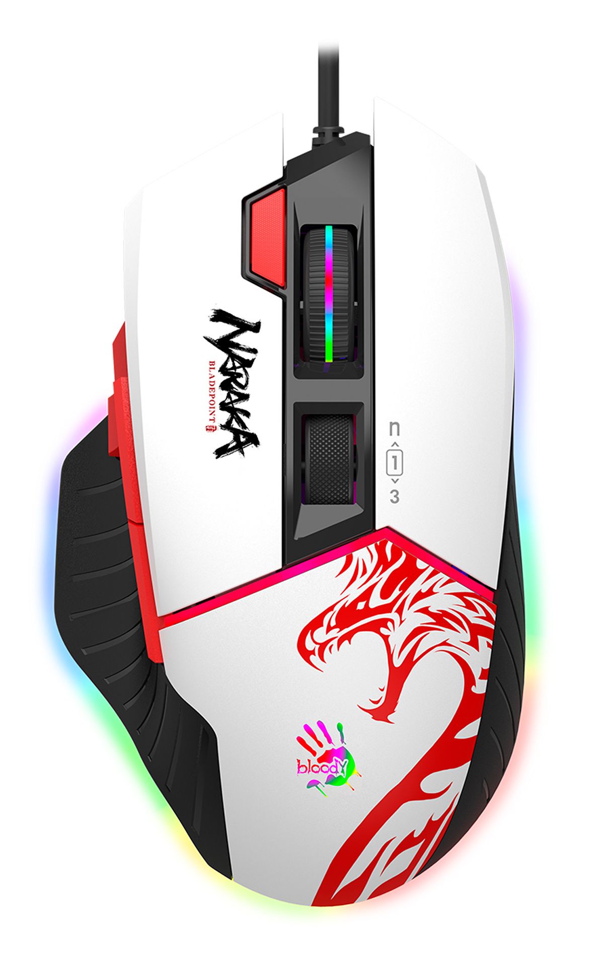 Мышь A4Tech Bloody W95 Max Naraka белый/рисунок оптическая