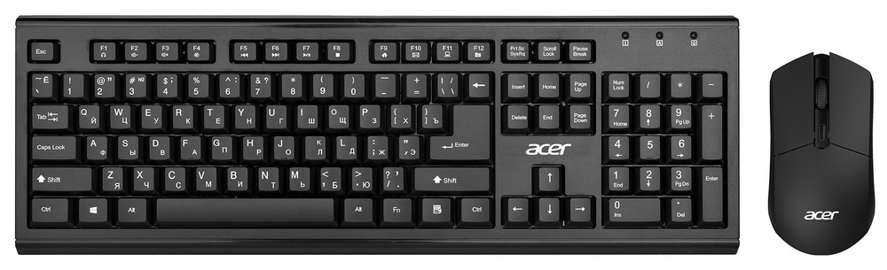 Клавиатура + мышь Acer OKR120 клав:черный мышь:черный USB беспроводная (ZL.KBDEE.007)