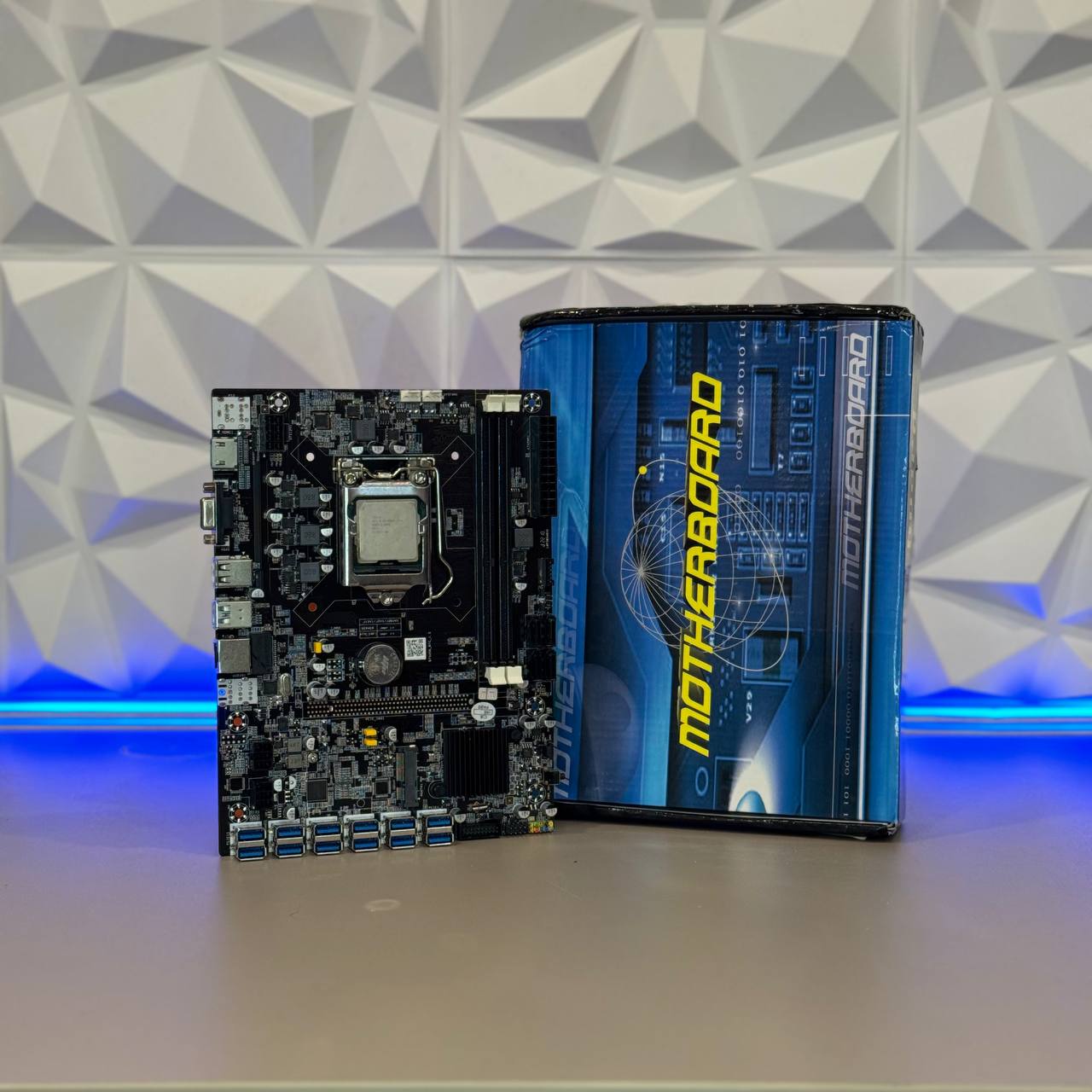 Материнская плата для майнинга B75 с процессором под 12 карт