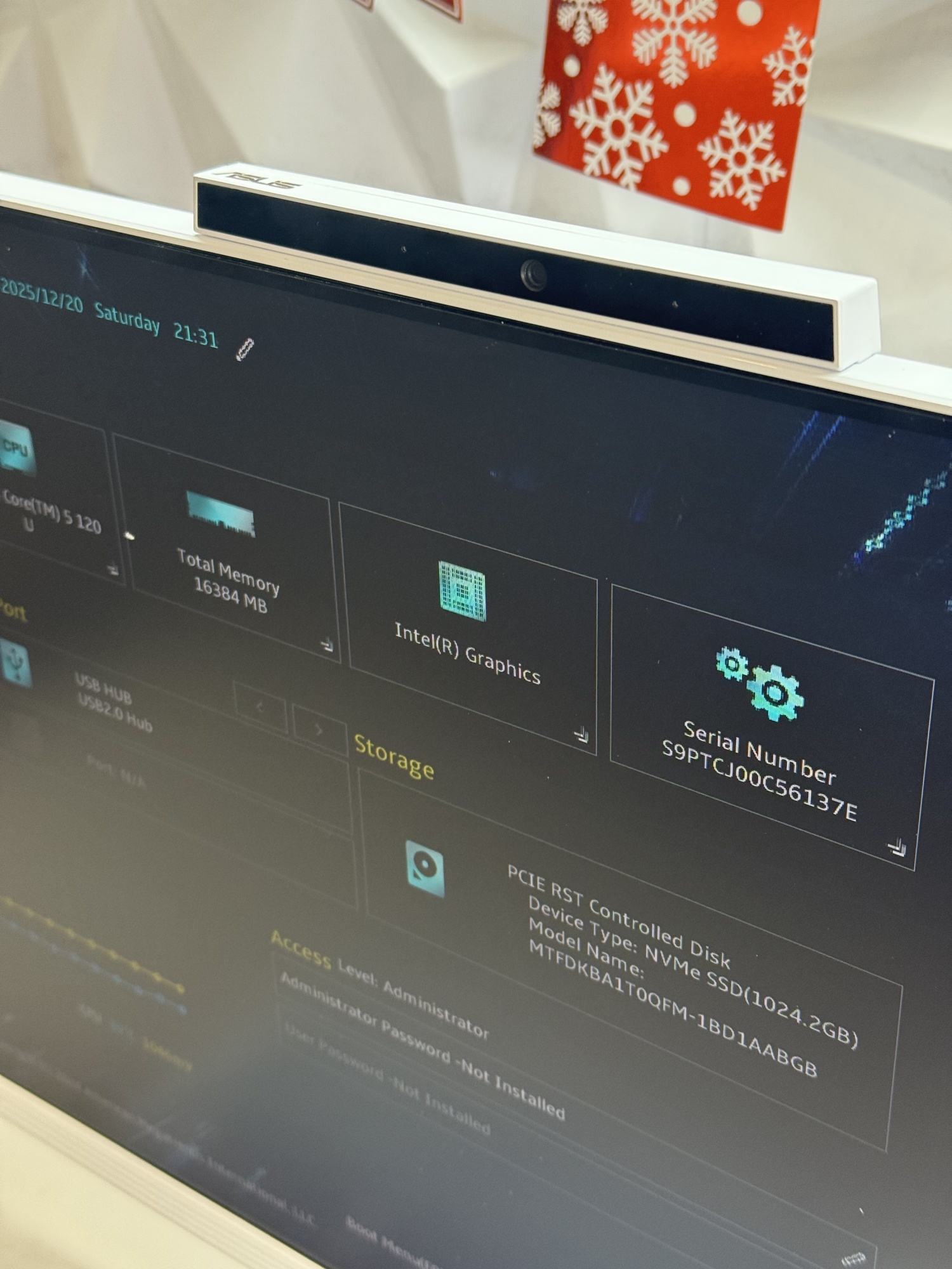 Моноблок Asus A5402WVAR-WPC0070 23.8" Full HD Core 5 120U/16Gb/SSD1Tb Graphics/CR/noOS/kb/m/белый