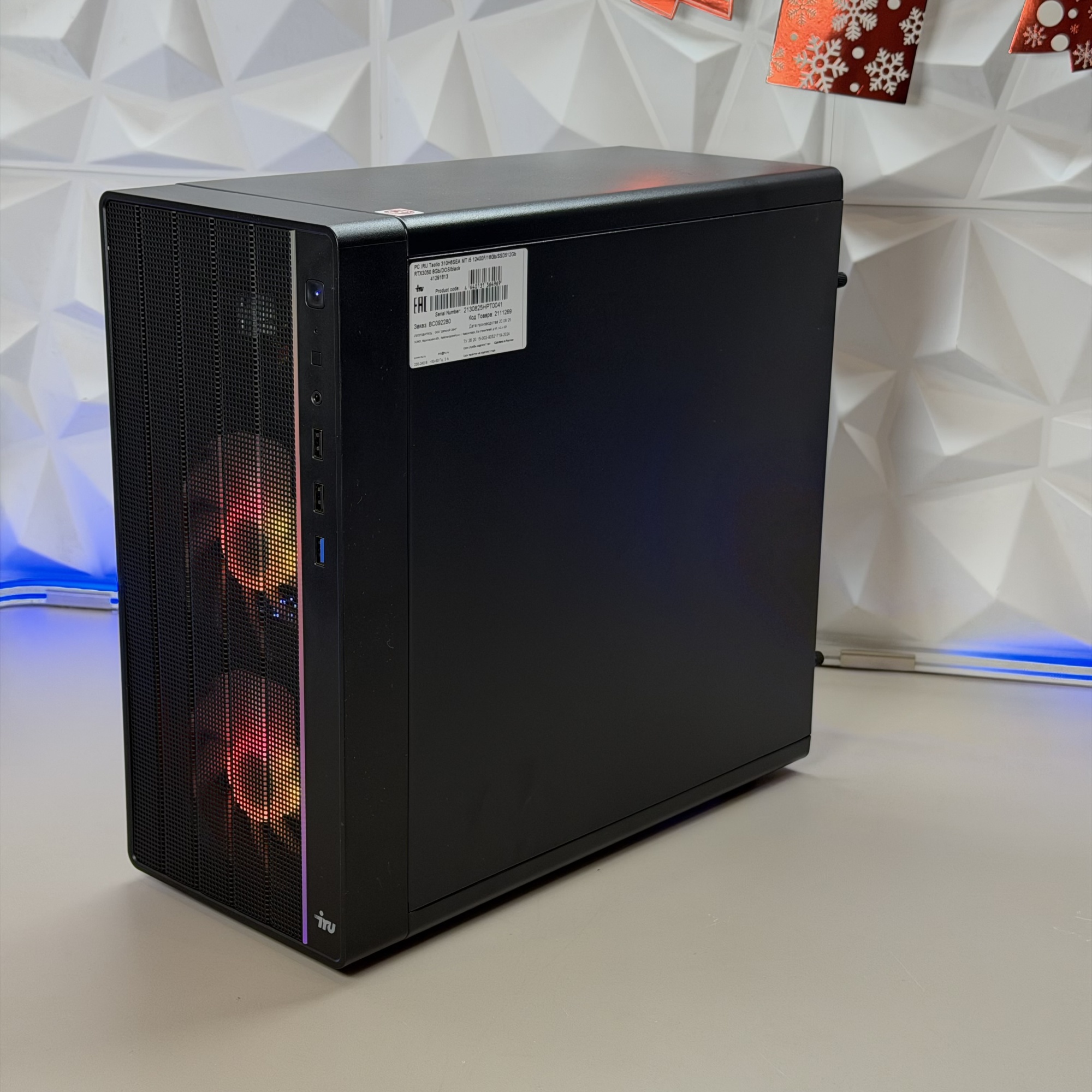 Системный блок IRU Tactio 310H6SEA MT i5 12400F/16Gb DDR4/SSD512Gb/RTX3050 8Gb/500W
