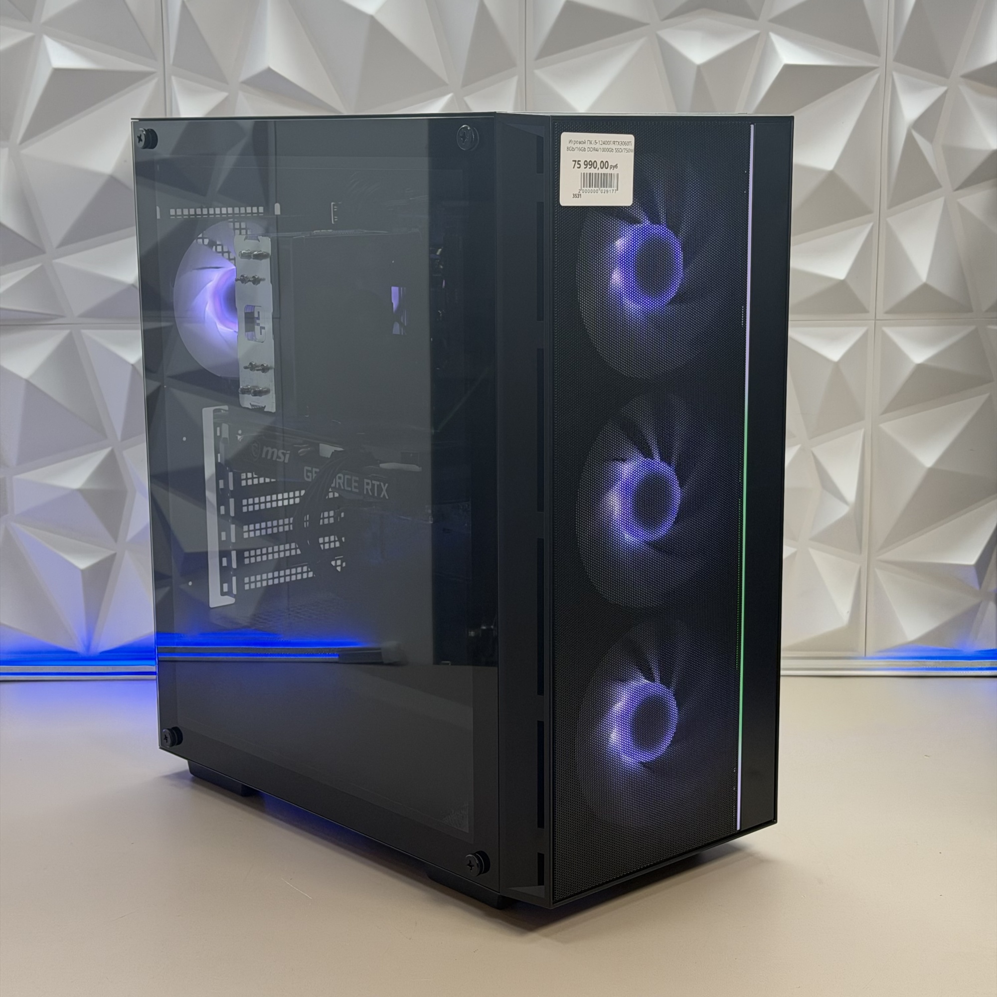 Игровой ПК i5-12400F/RTX3060Ti 8Gb/16Gb DDR4/1000Gb SSD/750W
